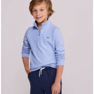 Vineyard Vines Boy's Saltwater Quarter Zip blue size 7